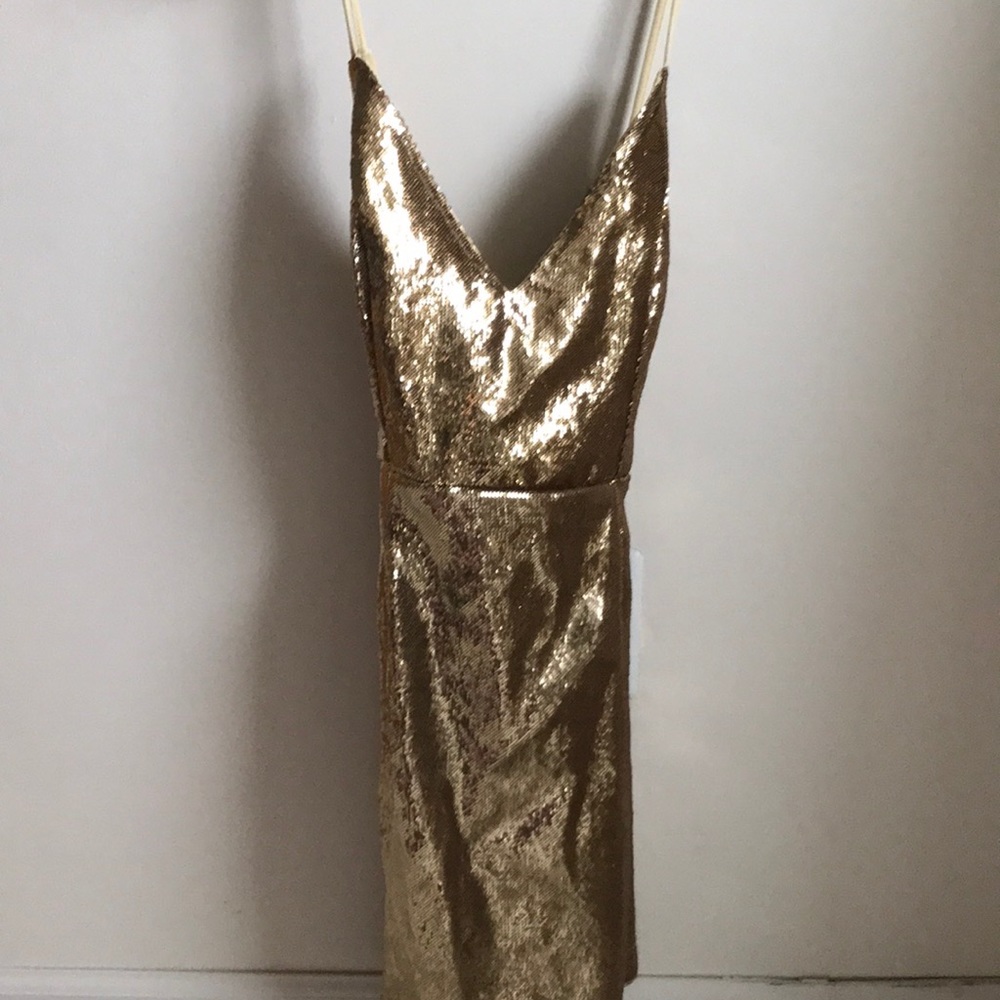 Gold mini sparkle dress
